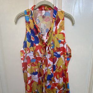 Bright Colored American Apparel Tie Neck Top